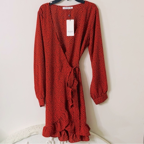 IVIVI Polka Dot Wrap Dress NWT - Picture 3 of 11